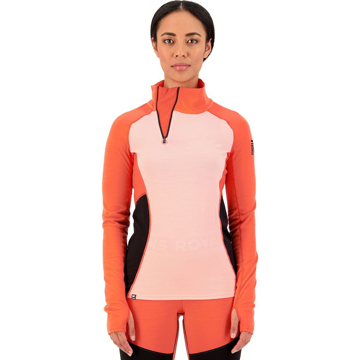 Mons Royale Olympus 3.0 1/2-Zip Top - Women's High Vis, XL