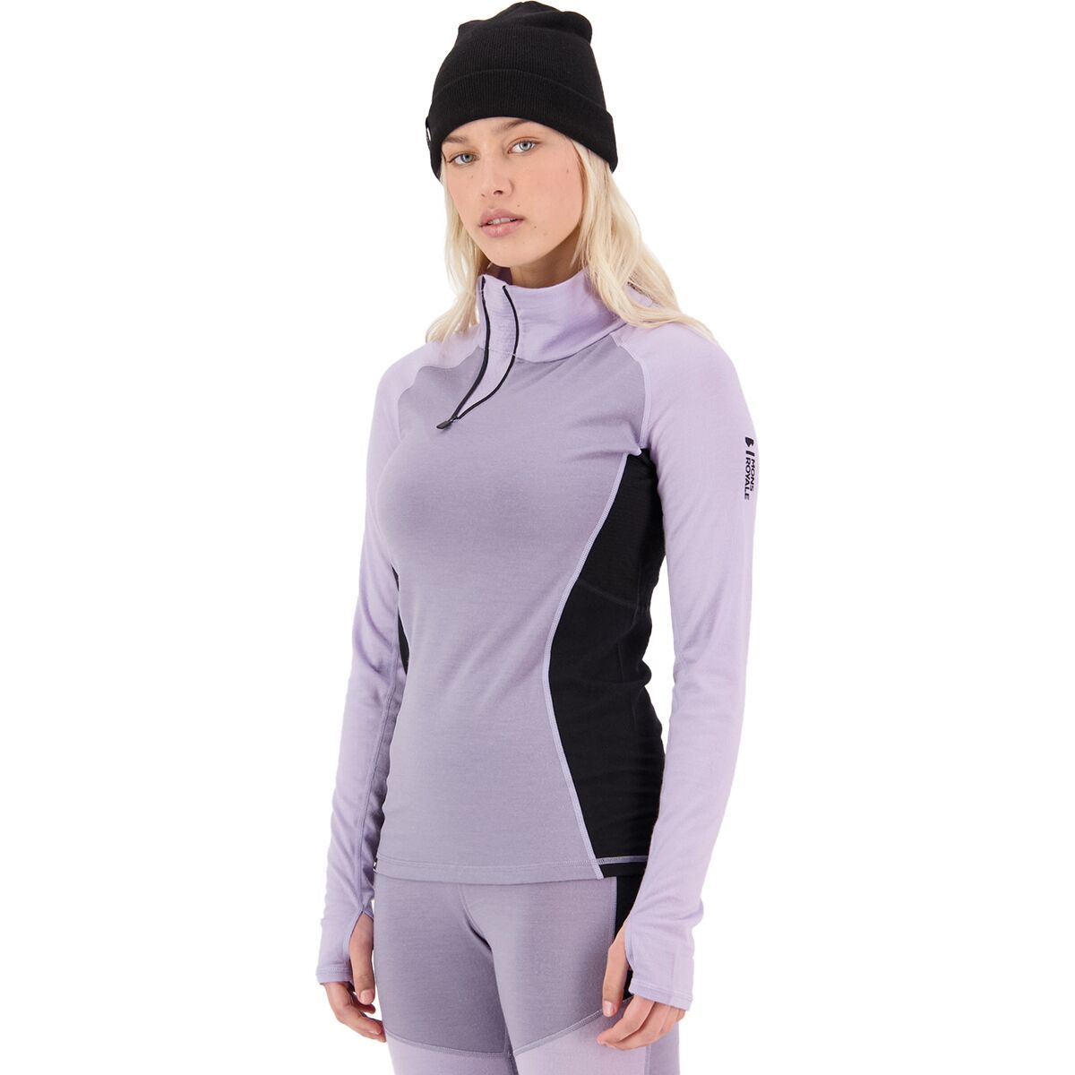 Mons Royale Olympus 3.0 1/2-Zip Top - Women's Thistle Cloud, XL