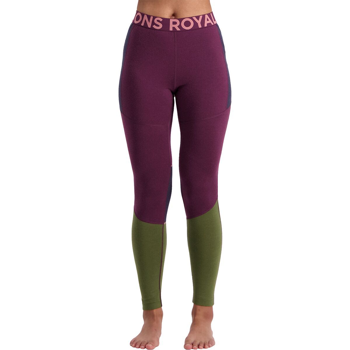 Mons Royale Olympus 3.0 Legging - Women's Blackberry/Avocado, L
