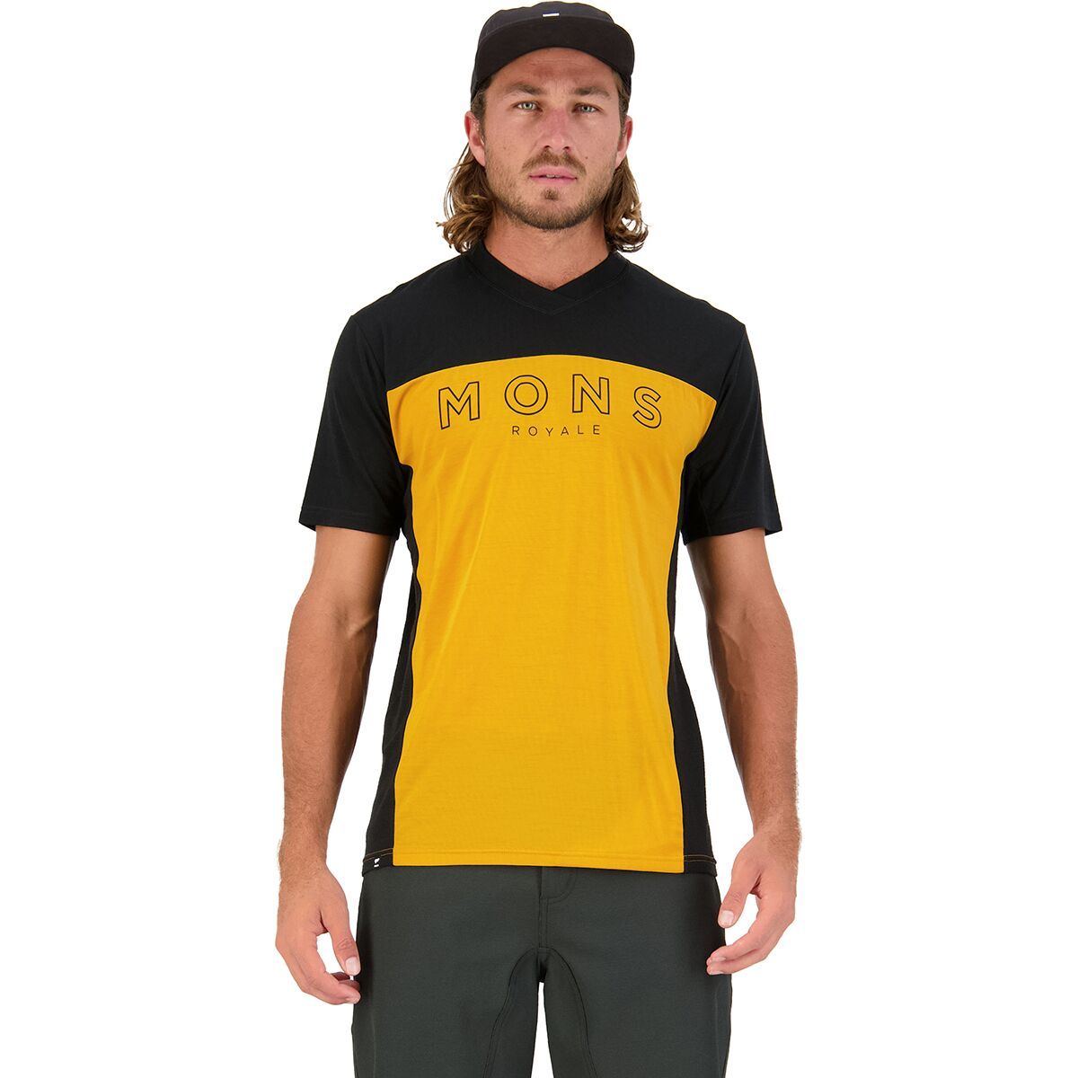 Mons Royale Redwood Enduro VT Jersey - Men's Black/Gold, XXL