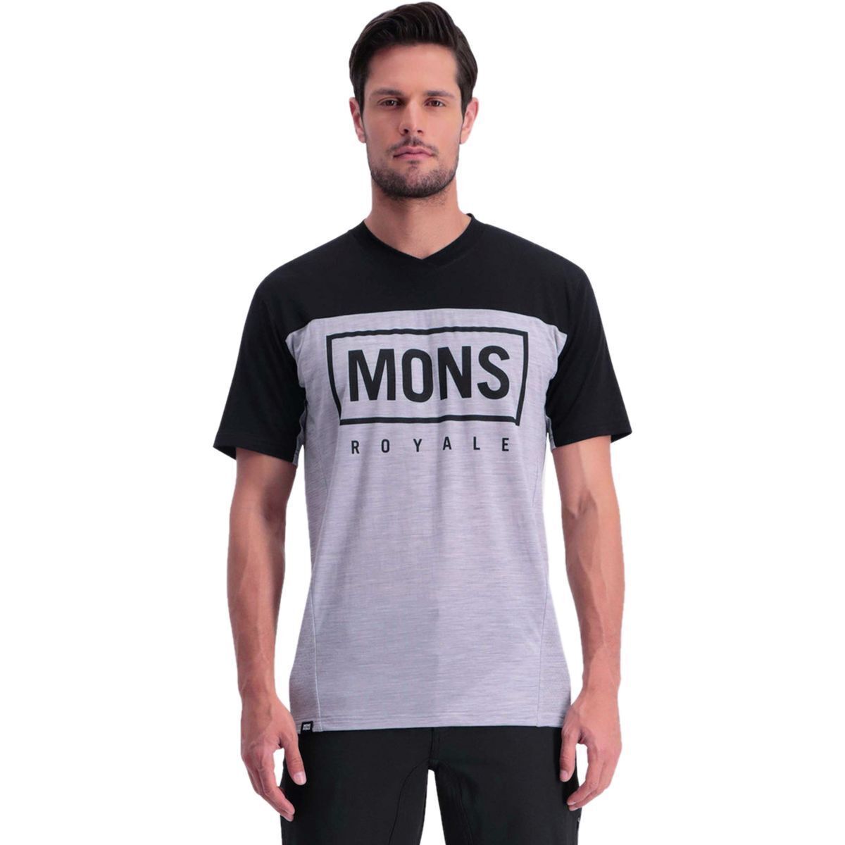 Mons Royale Redwood Enduro VT Jersey - Men's Black/Grey Marl, S