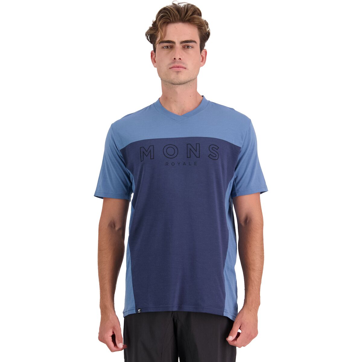 Mons Royale Mons Royale Redwood Enduro VT Jersey - Men's Blue Slate/Midnight, M