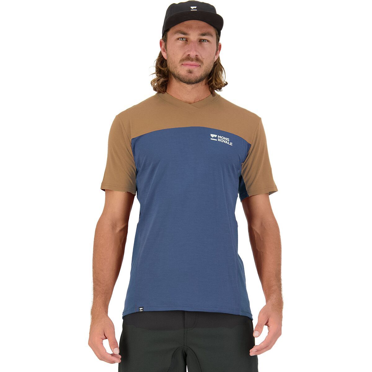 Mons Royale Redwood Enduro VT Jersey - Men's Toffee/Dark Denim, L