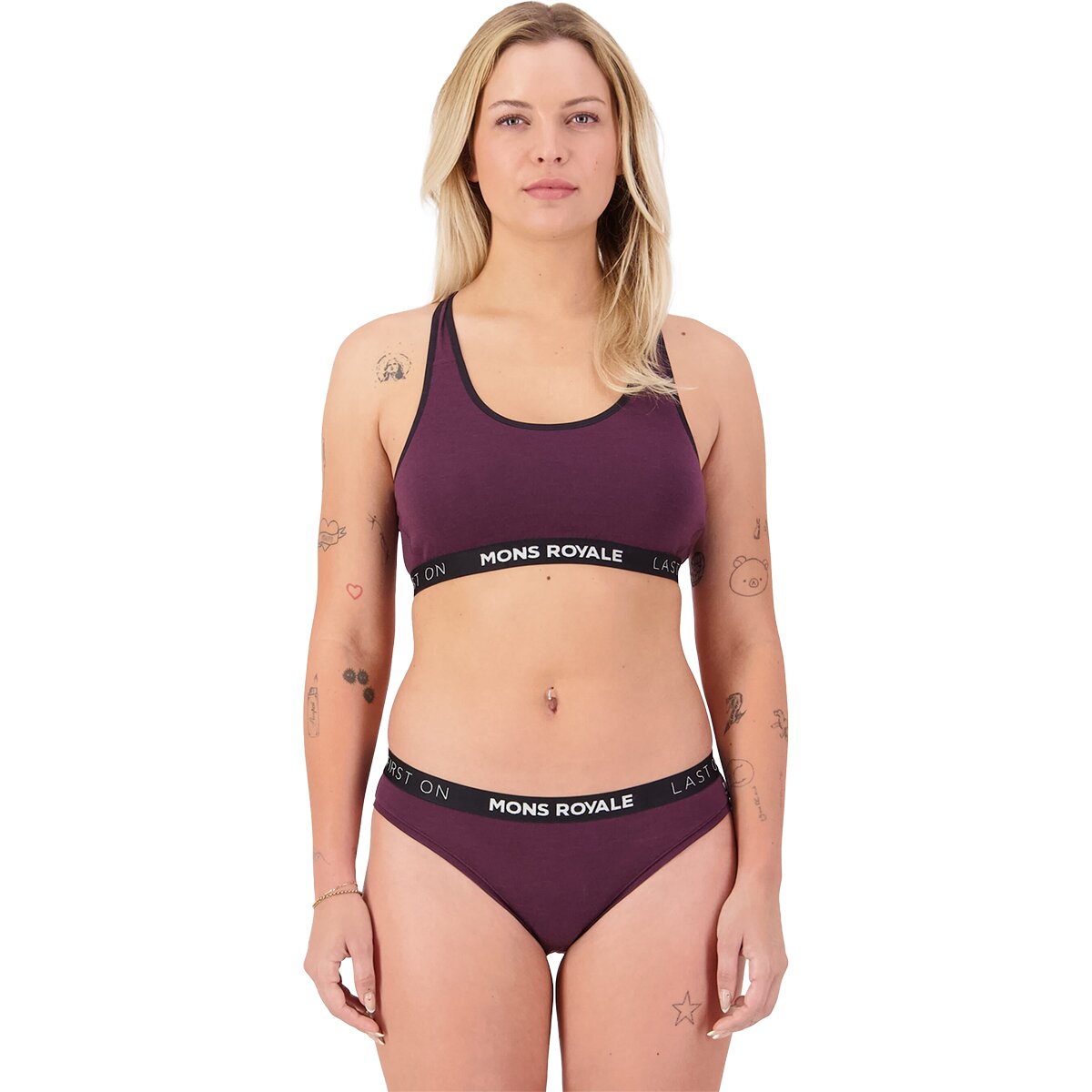 Mons Royale Sierra Sports Bra - Women's Fig/Black, L