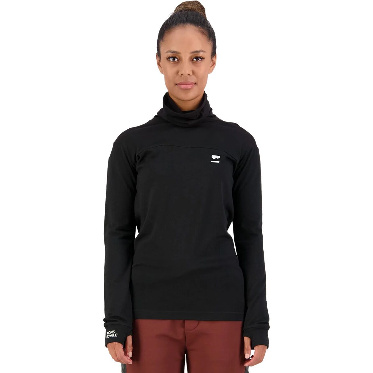 Mons Royale Yotei BF High Neck Top - Women's Black3, L