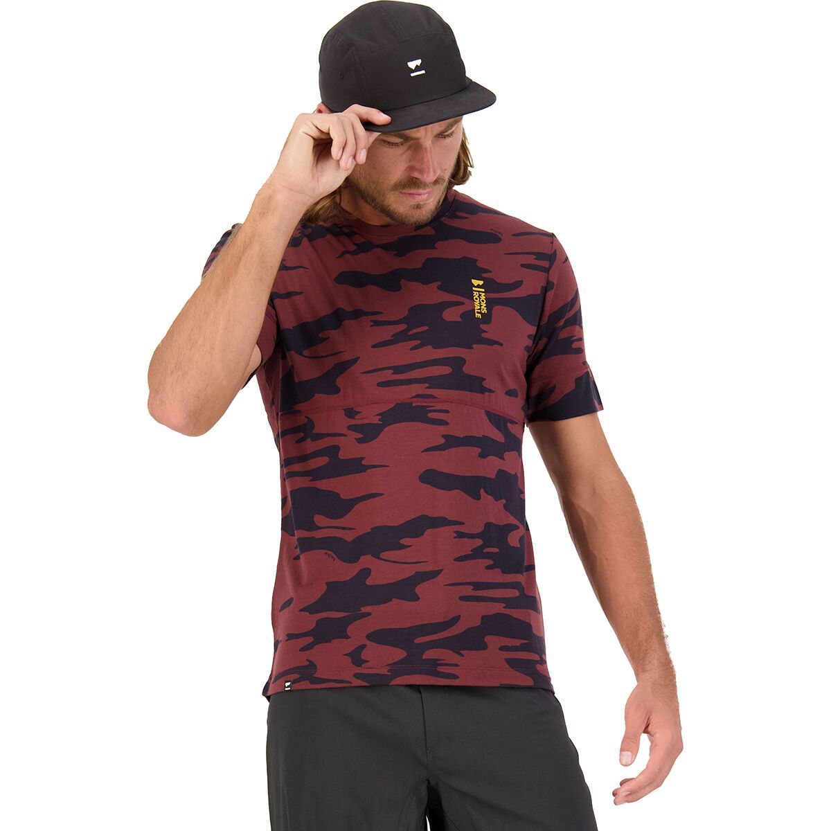 Mons Royale Cadence Short-Sleeve Jersey - Men's Chocolate Camo, XL
