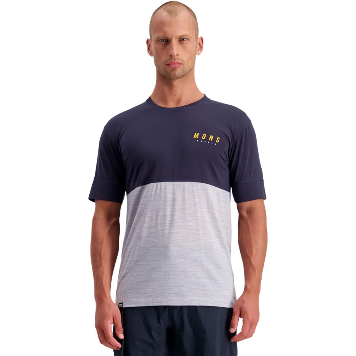 Mons Royale Cadence Short-Sleeve Jersey - Men's Nine Iron/Grey Marl, S