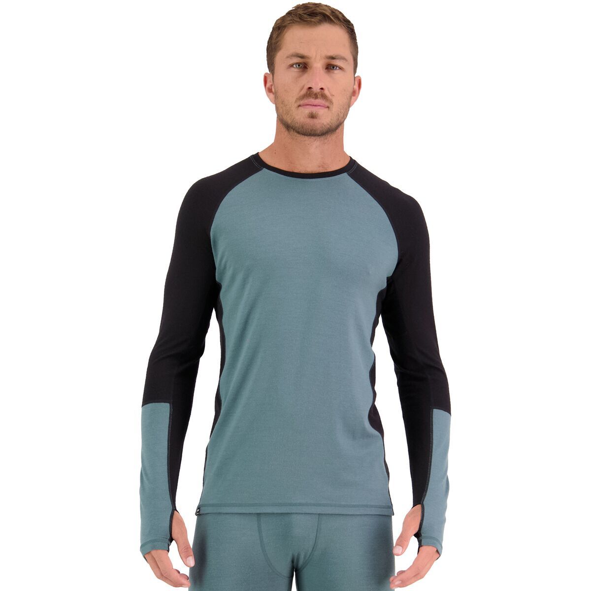 Mons Royale Olympus 3.0 Long-Sleeve Top - Men's Burnt Sage/Black, S