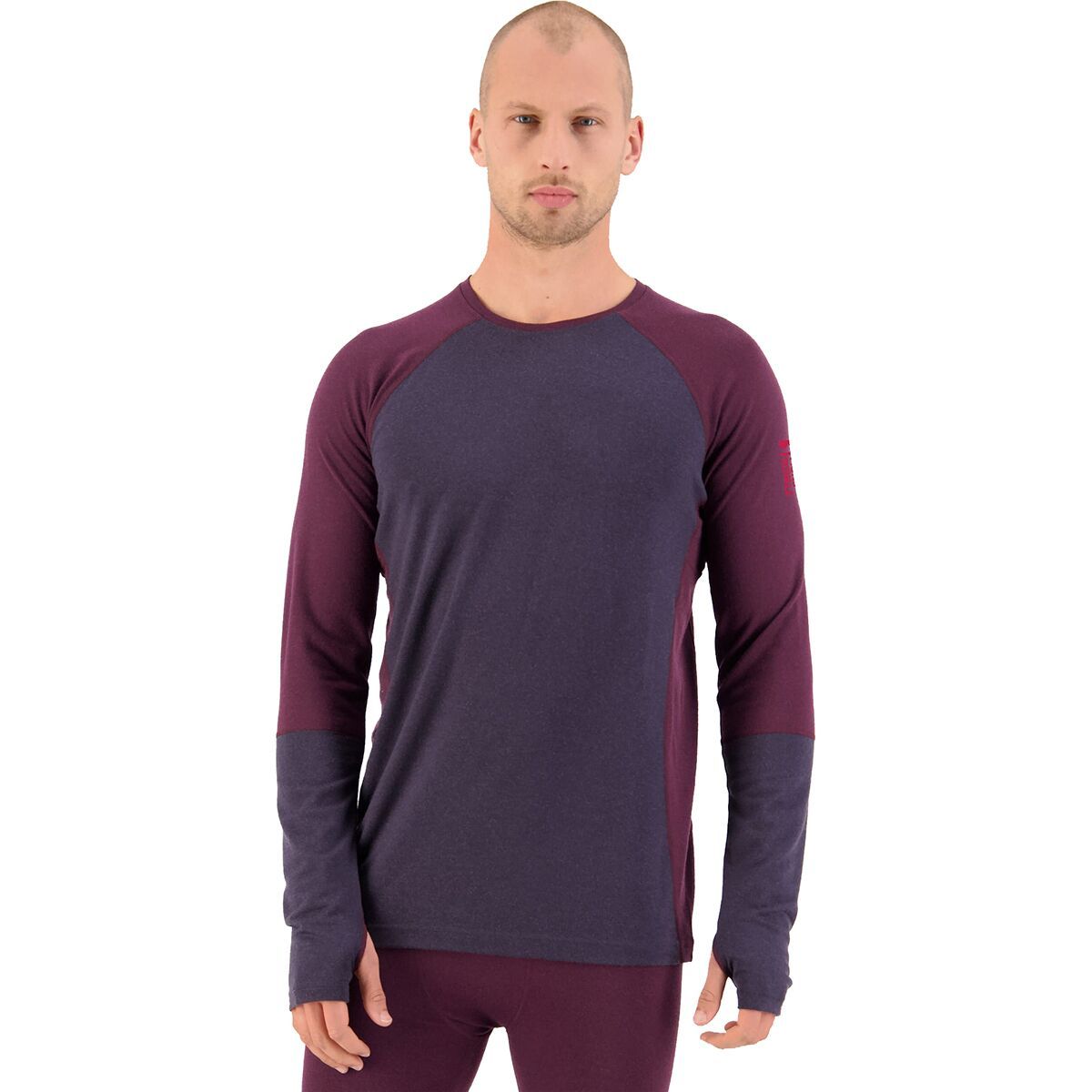 Mons Royale Olympus 3.0 Long-Sleeve Top - Men's Wine/9 Iron, XL