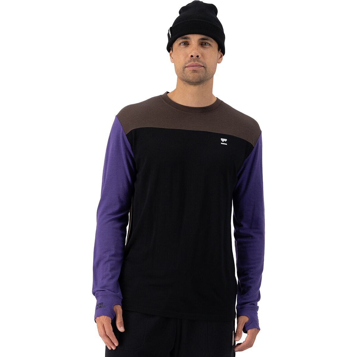 Image of Mons Royale Yotei Tech Long-Sleeve Top - Men's Violet/Cedar/Black, S