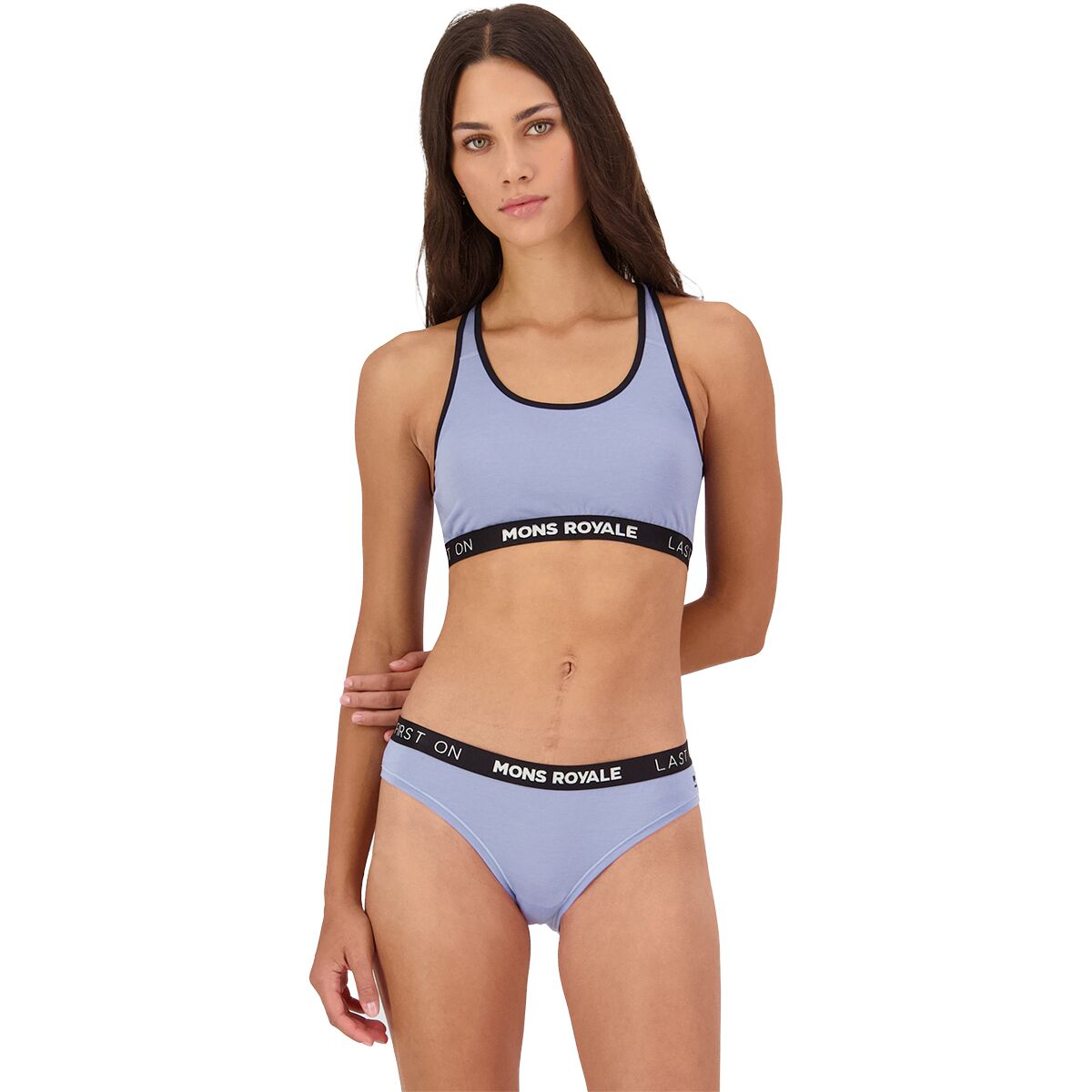 Image of Mons Royale Sierra Sports Bra - Women's Skyline/Black, XS