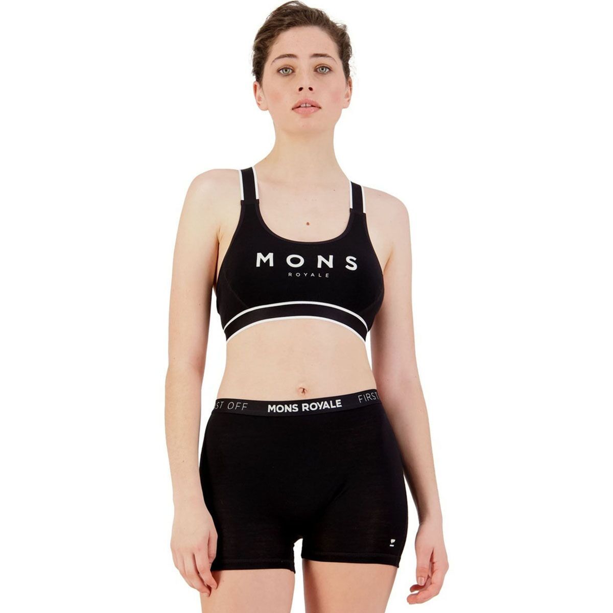 Image of Mons Royale Stella X-Back Sports Bra - Women's Black, S