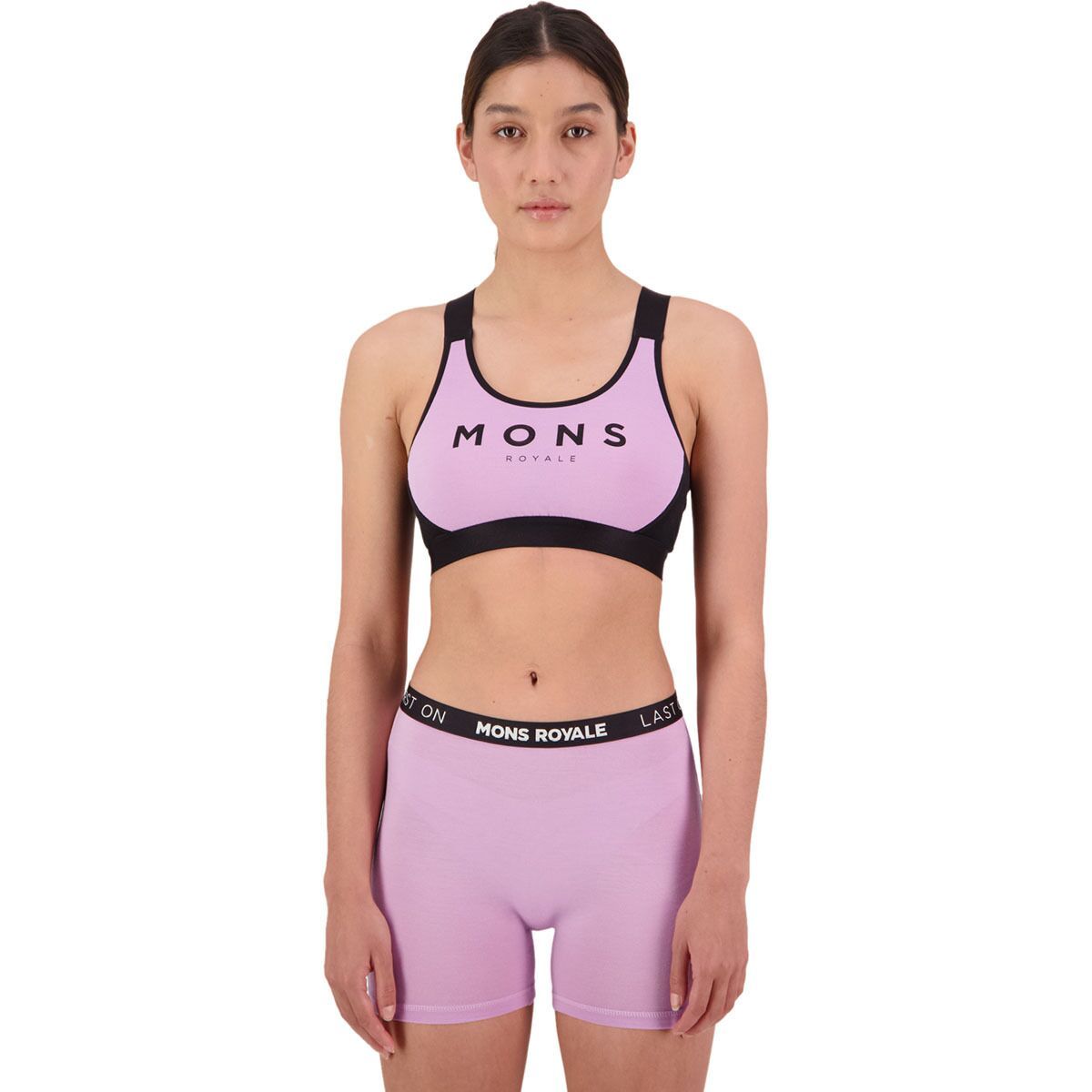 Mons Royale Stella X-Back Sports Bra - Women's Orchid/Black, XL
