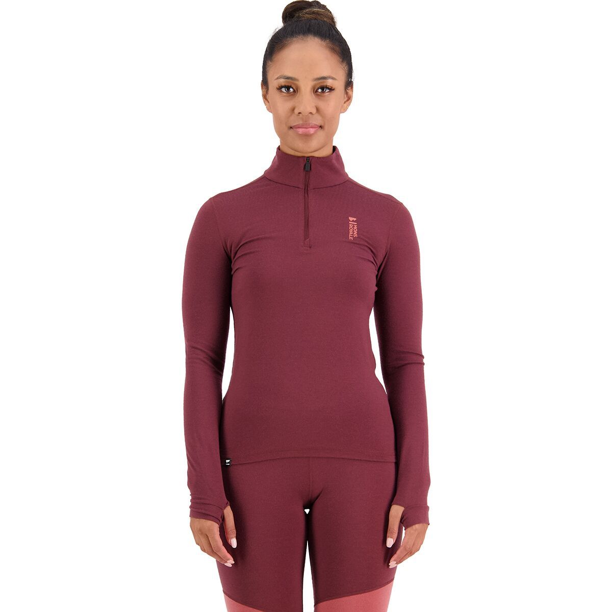 Mons Royale Cascade Merino Flex 200 1/4 Zip Top - Women's Dark Chocolate, M
