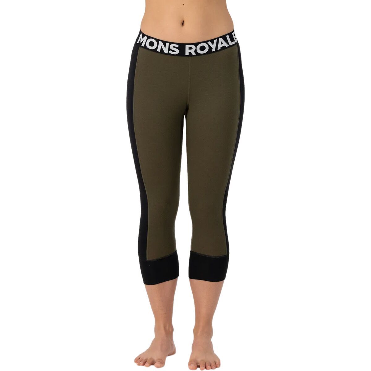 Mons Royale Cascade Merino Flex 200 3/4 Legging - Women's Dark Olive, L