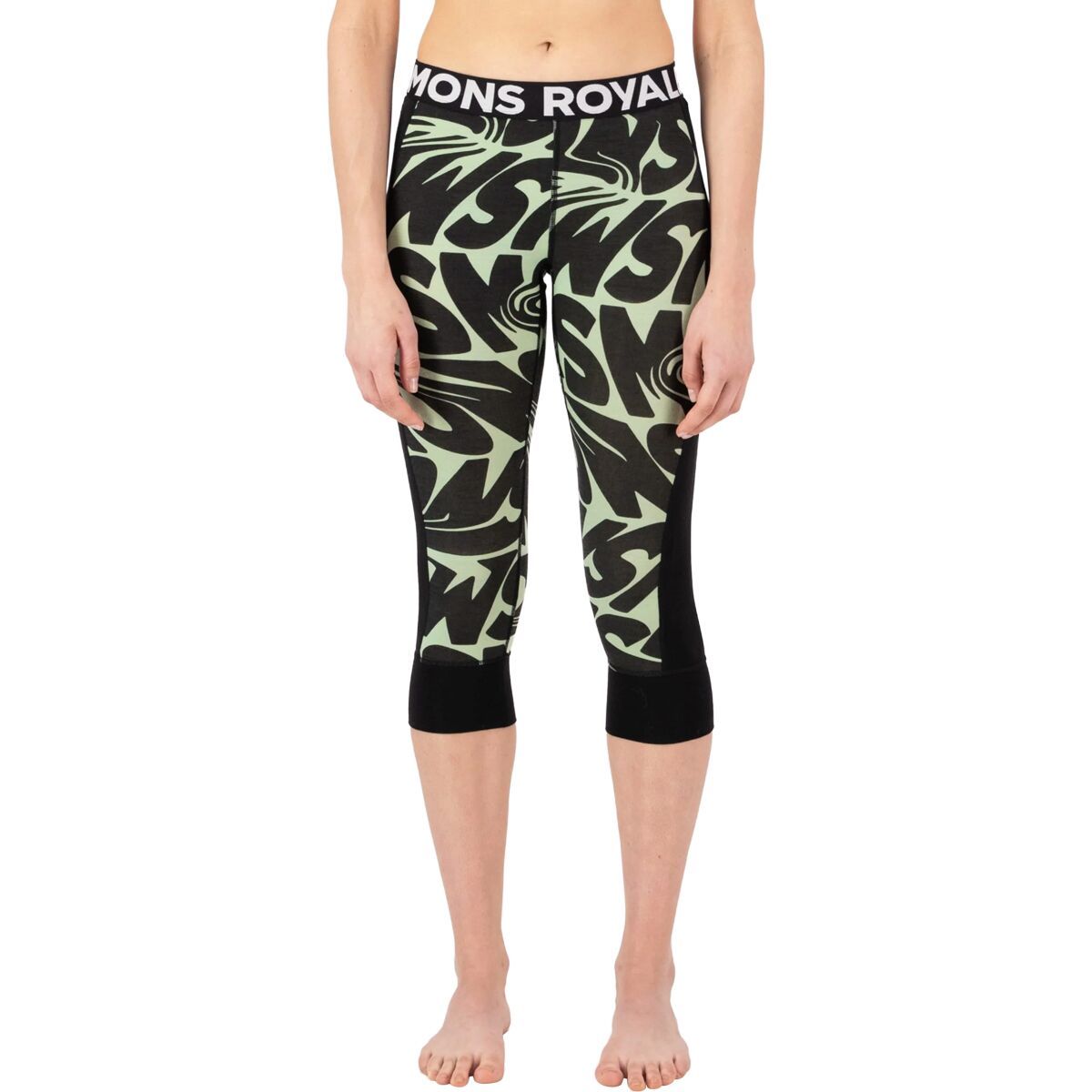 Image of Mons Royale Cascade Merino Flex 200 3/4 Legging - Women's Signal Lost Matcha, L
