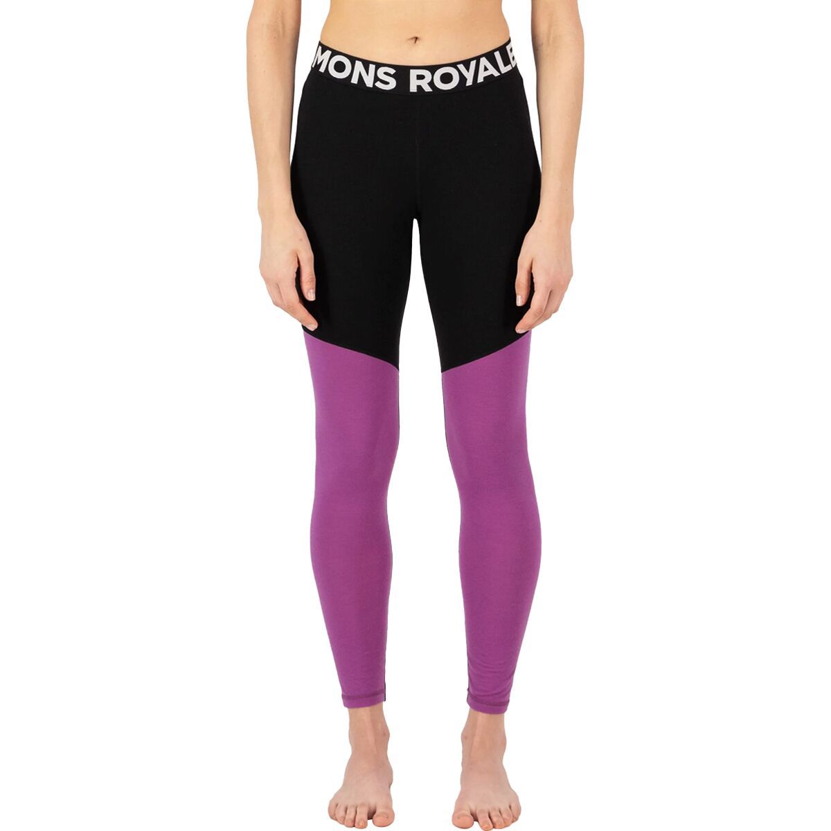 Image of Mons Royale Cascade Merino Flex 200 Legging - Women's Purple Bolt, L