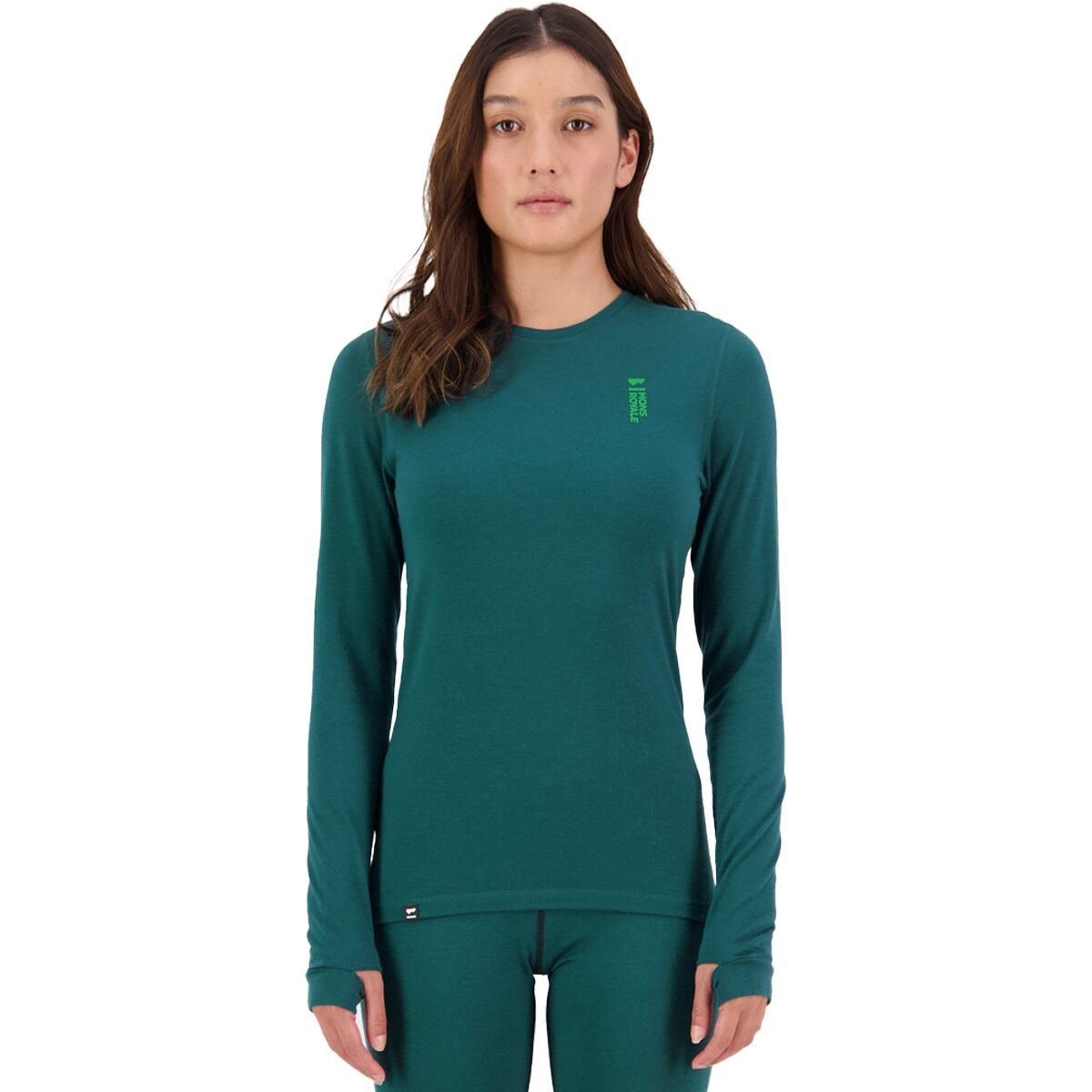 Mons Royale Cascade Merino Flex 200 Long-Sleeve Top - Women's Evergreen, XL