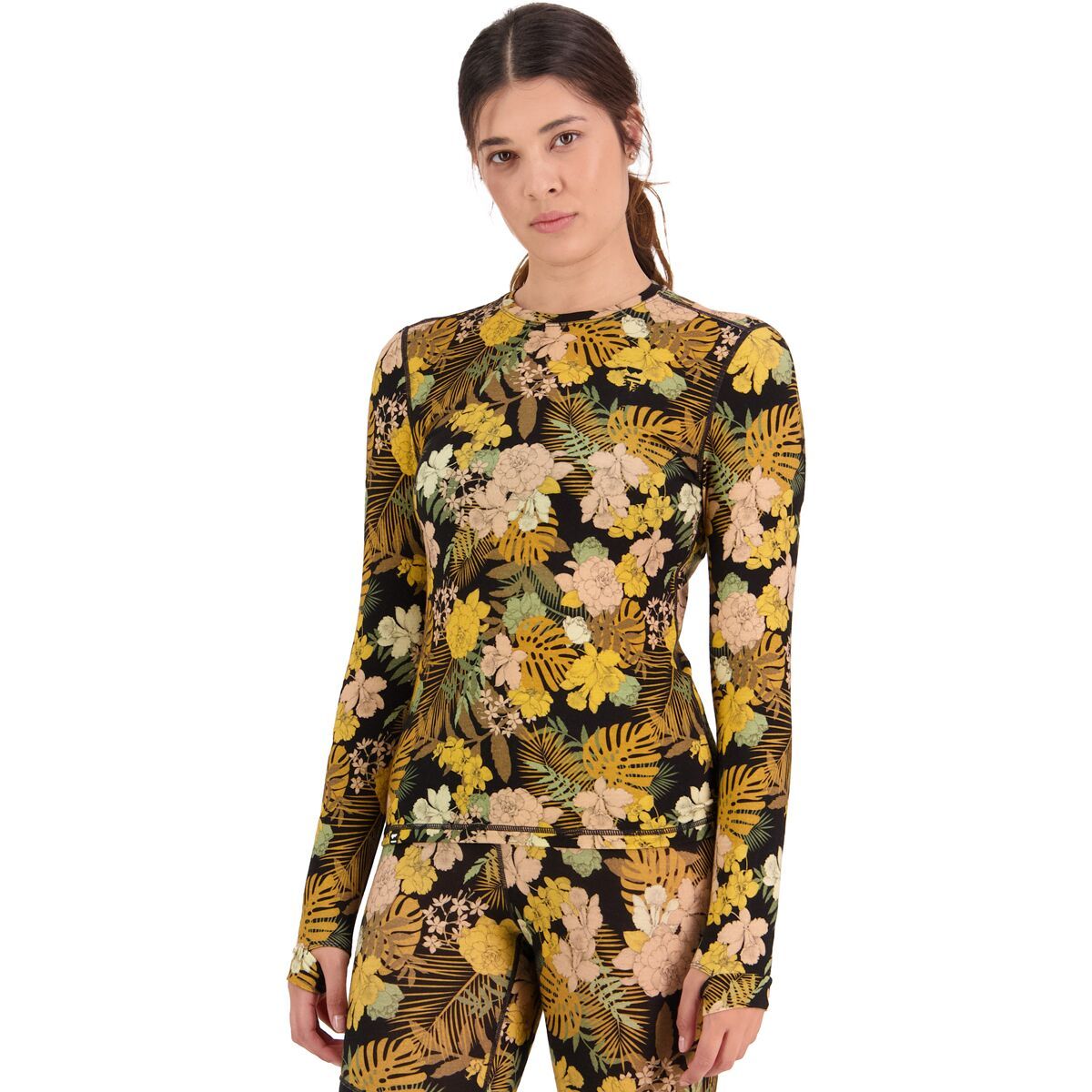 Mons Royale Cascade Merino Flex 200 Long-Sleeve Top - Women's Floral Camo, XL