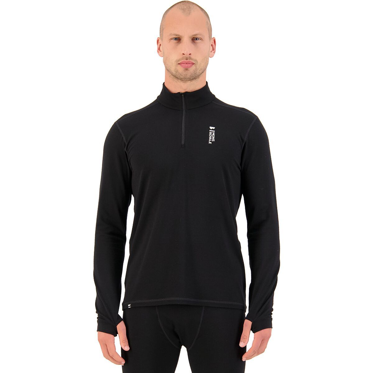 Mons Royale Cascade 1/4 Zip Top - Men's Black, S