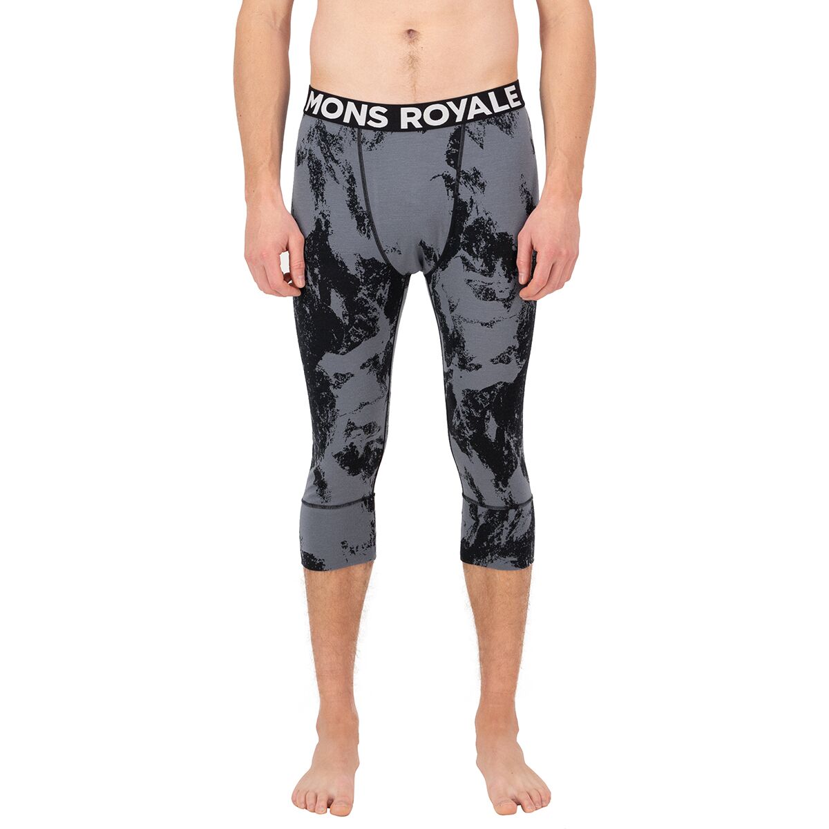 Mons Royale Mons Royale Cascade 3/4 Legging - Men's Mtn Pixel Grey, S