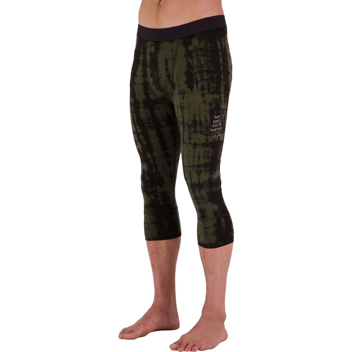 Mons Royale Cascade 3/4 Legging - Men's Olive Tie Dye, XL