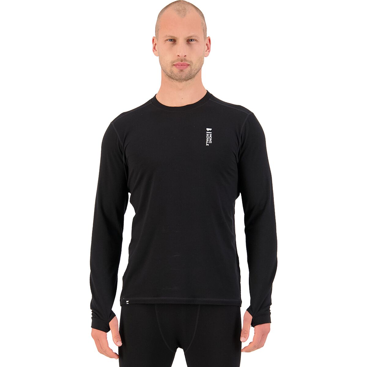 Image of Mons Royale Cascade Merino Flex Long-Sleeve Top - Men's Black2, S