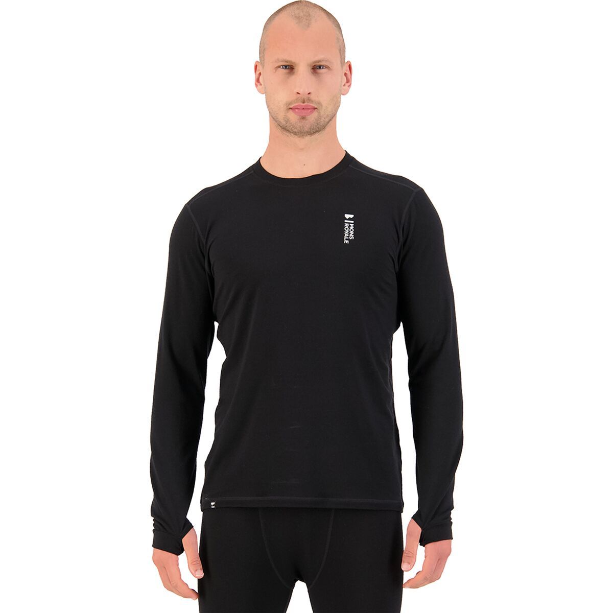 Image of Mons Royale Cascade Merino Flex Long-Sleeve Top - Men's Black2, XL