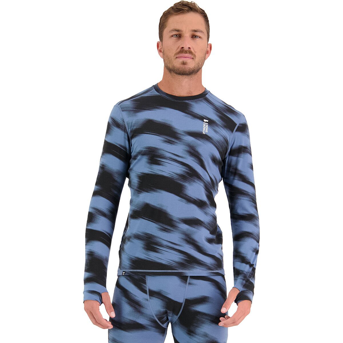 Mons Royale Cascade Merino Flex Long-Sleeve Top - Men's Blue Motion, L