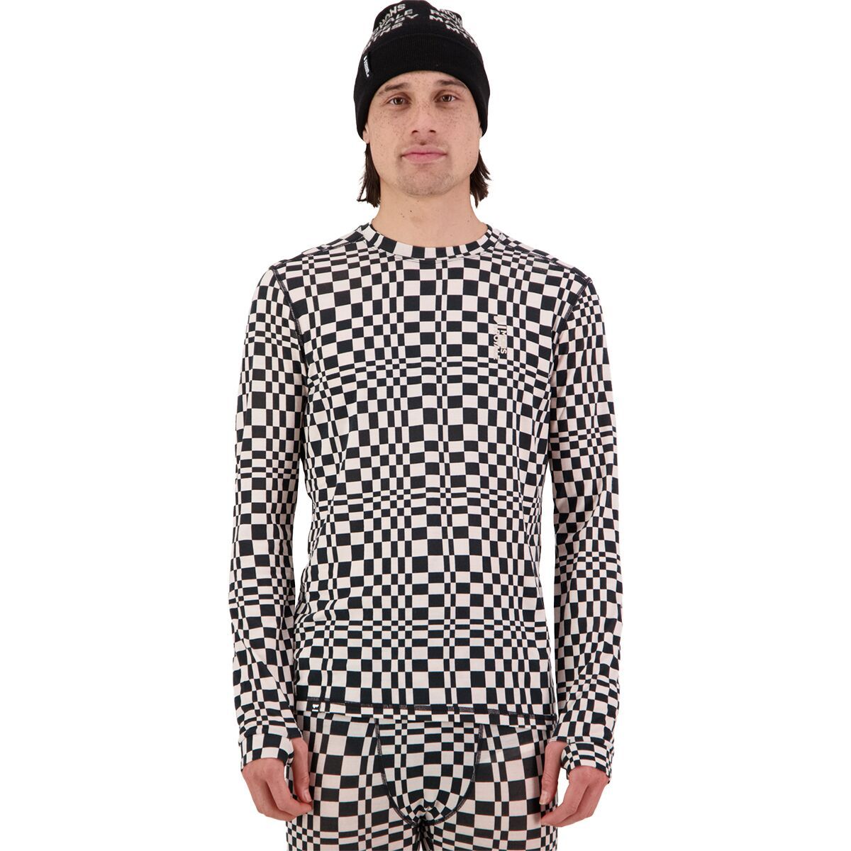 Mons Royale Cascade Merino Flex Long-Sleeve Top - Men's Checkers, XXL