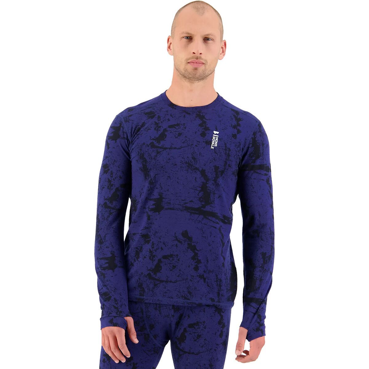 Mons Royale Cascade Merino Flex Long-Sleeve Top - Men's Element Camo, XL