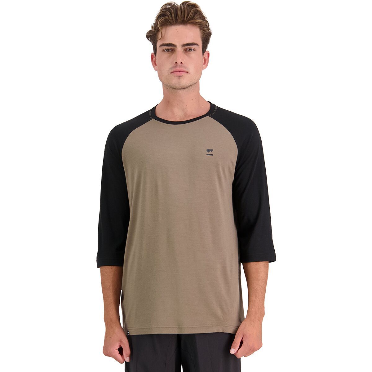 Mons Royale Tarn Merino Shift Raglan 3/4 Sleeve - Men's Walnut/Black, M
