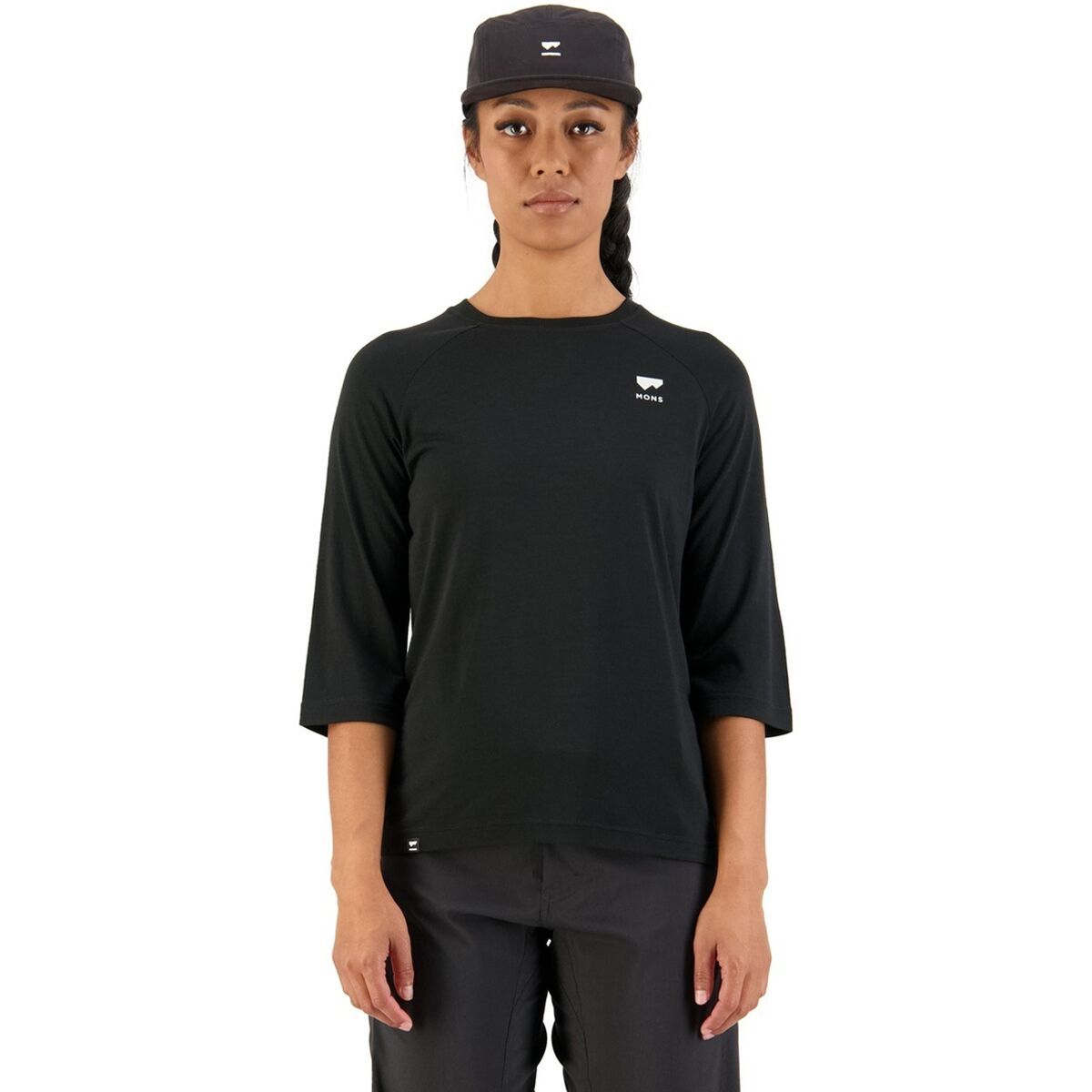 Mons Royale Tarn Merino Shift Raglan 3/4 Sleeve - Women's Black, XS