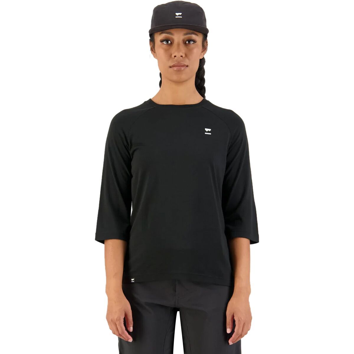 Image of Mons Royale Tarn Merino Shift Raglan 3/4 Sleeve - Women's Black/Black, M