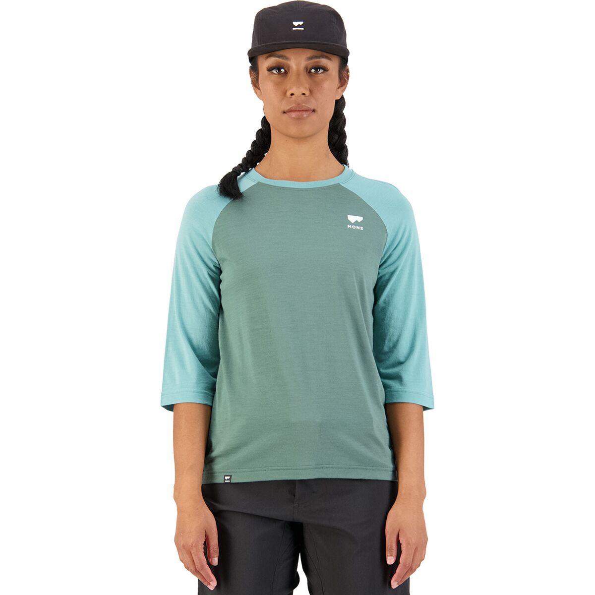 Mons Royale Tarn Merino Shift Raglan 3/4 Sleeve - Women's Sage/Burnt Sage, L