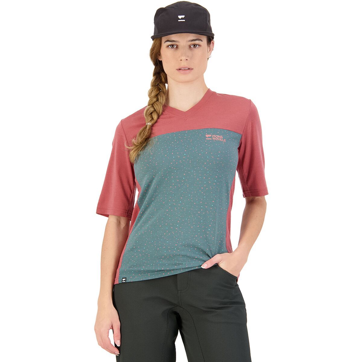 Mons Royale Redwood Enduro VT Bike Jersey - Women's Terracotta/Terrazzo, L