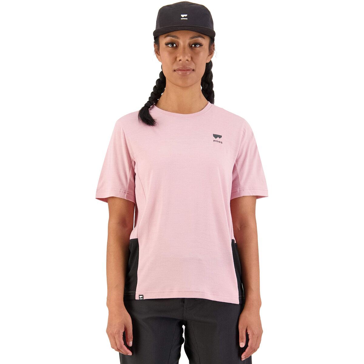 Mons Royale Tarn Merino Shift Short-Sleeve Shirt - Women's Black Candy, L