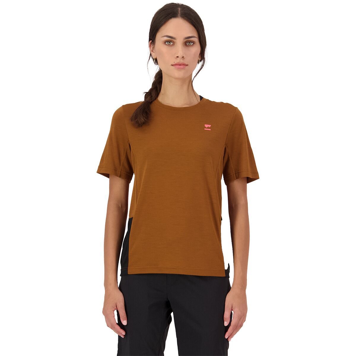 Image of Mons Royale Tarn Merino Shift Short-Sleeve Shirt - Women's Caramel/Black, L