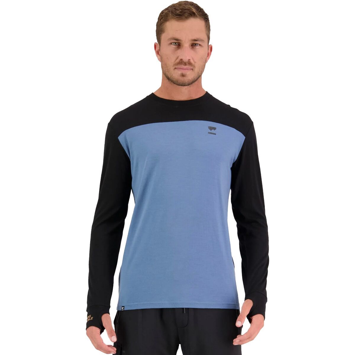 Mons Royale Yotei Long-Sleeve Top - Men's Black/Blue Slate, XXL