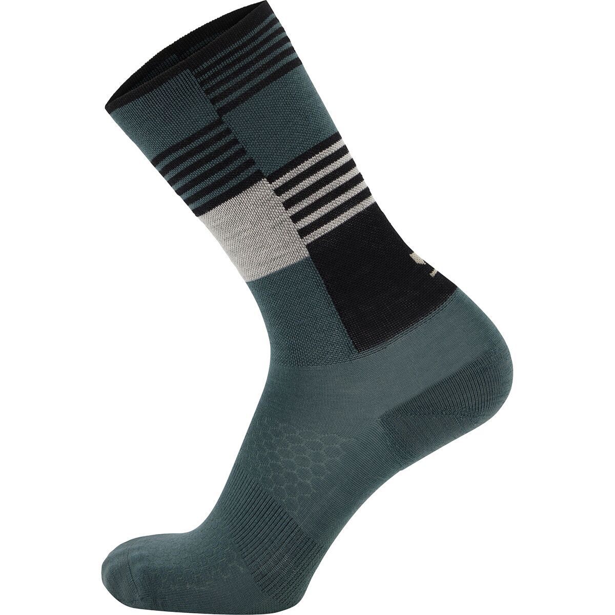 Mons Royale Atlas Crew Sock Burnt Sage Check, S