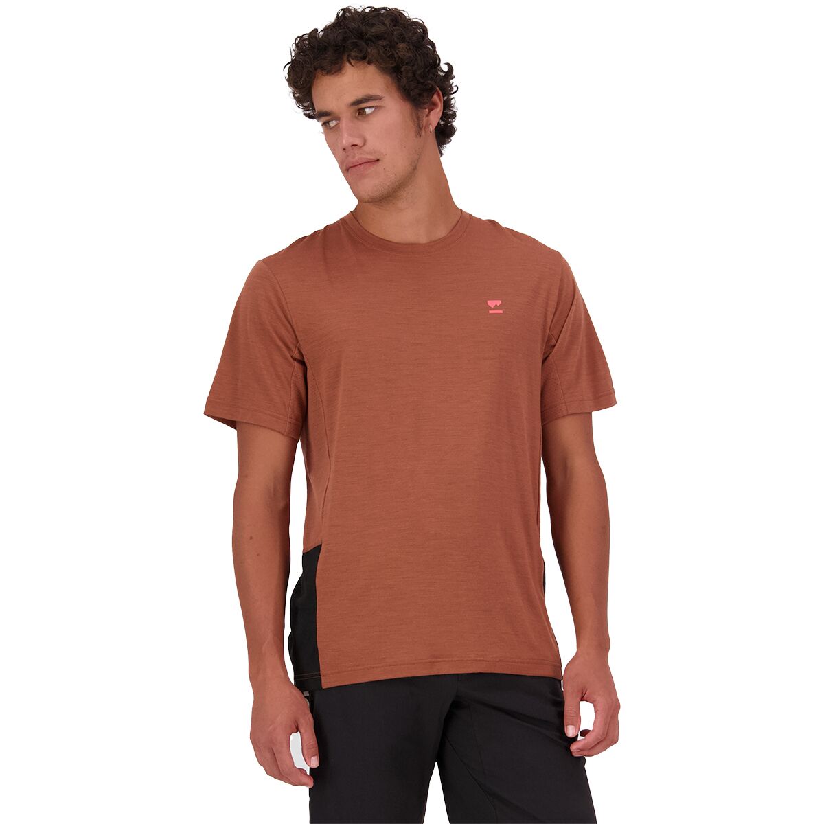 Image of Mons Royale Tarn Merino Shift T-Shirt - Men's Cinnamon/Black, XL