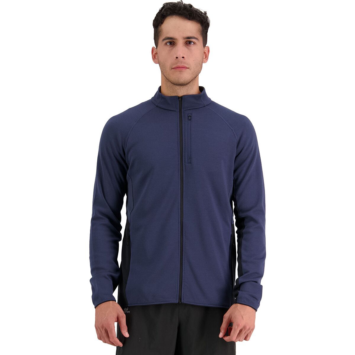 Mons Royale Approach Merino Gridlock Fleece Jacket - Men's Midnight, S