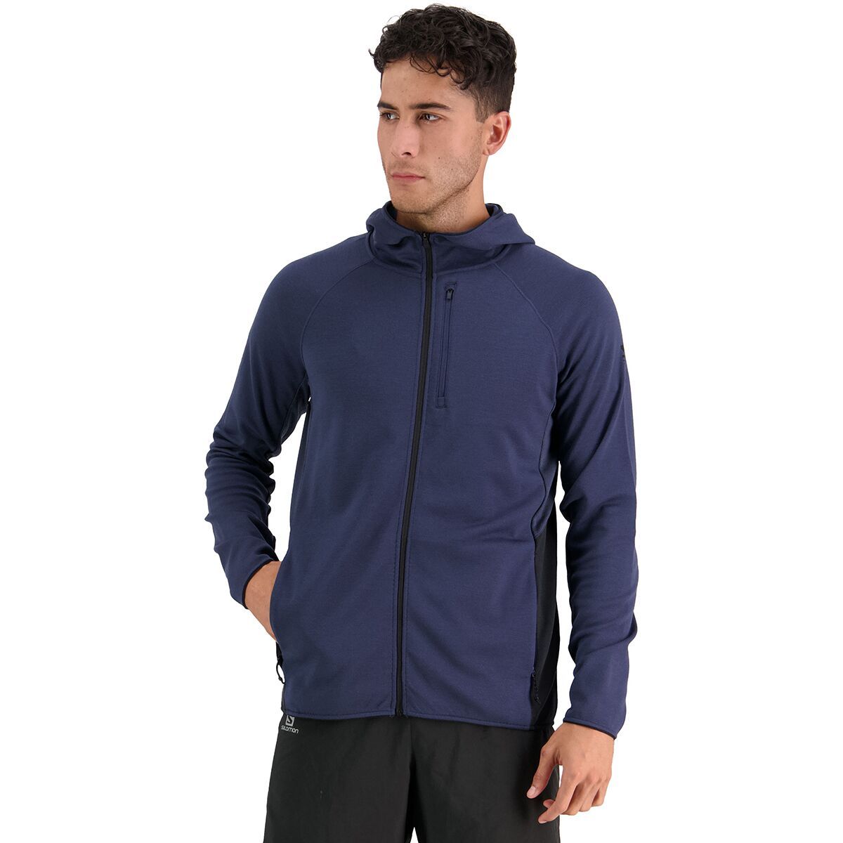 Mons Royale Approach Merino Shift Hooded Fleece Jacket - Men's Midnight, S