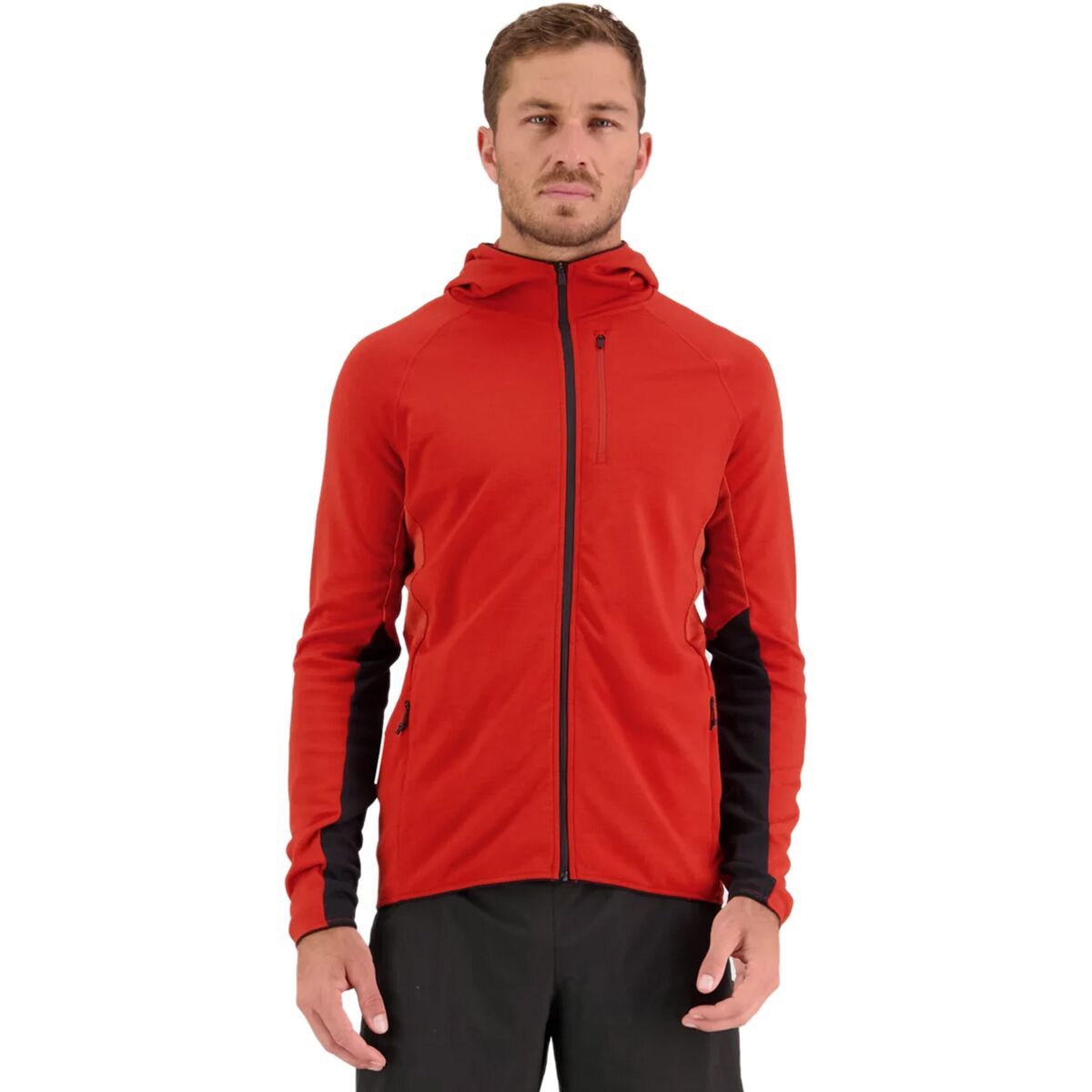 Mons Royale Approach Merino Shift Hooded Fleece Jacket - Men's Retro Red, XL