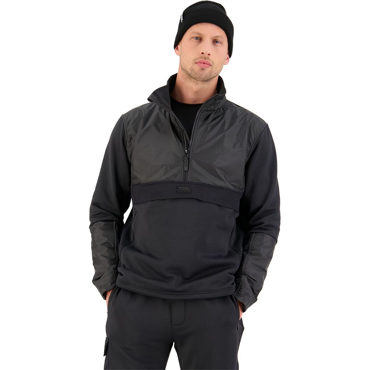 Image of Mons Royale Decade Mid 1/2-Zip Merino Fleece Pullover - Men's Black, M