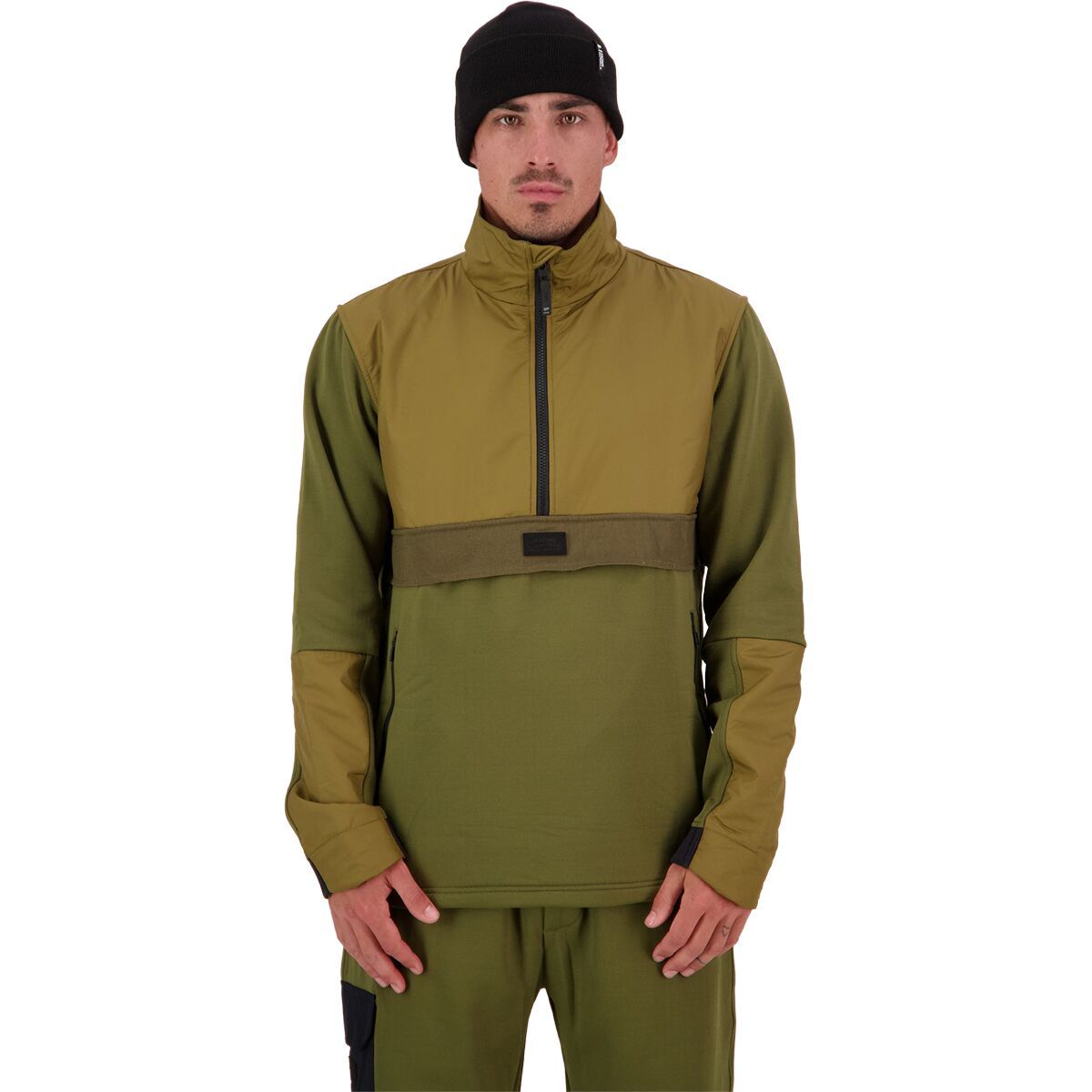 Image of Mons Royale Decade Mid 1/2-Zip Merino Fleece Pullover - Men's Forest Floor, M