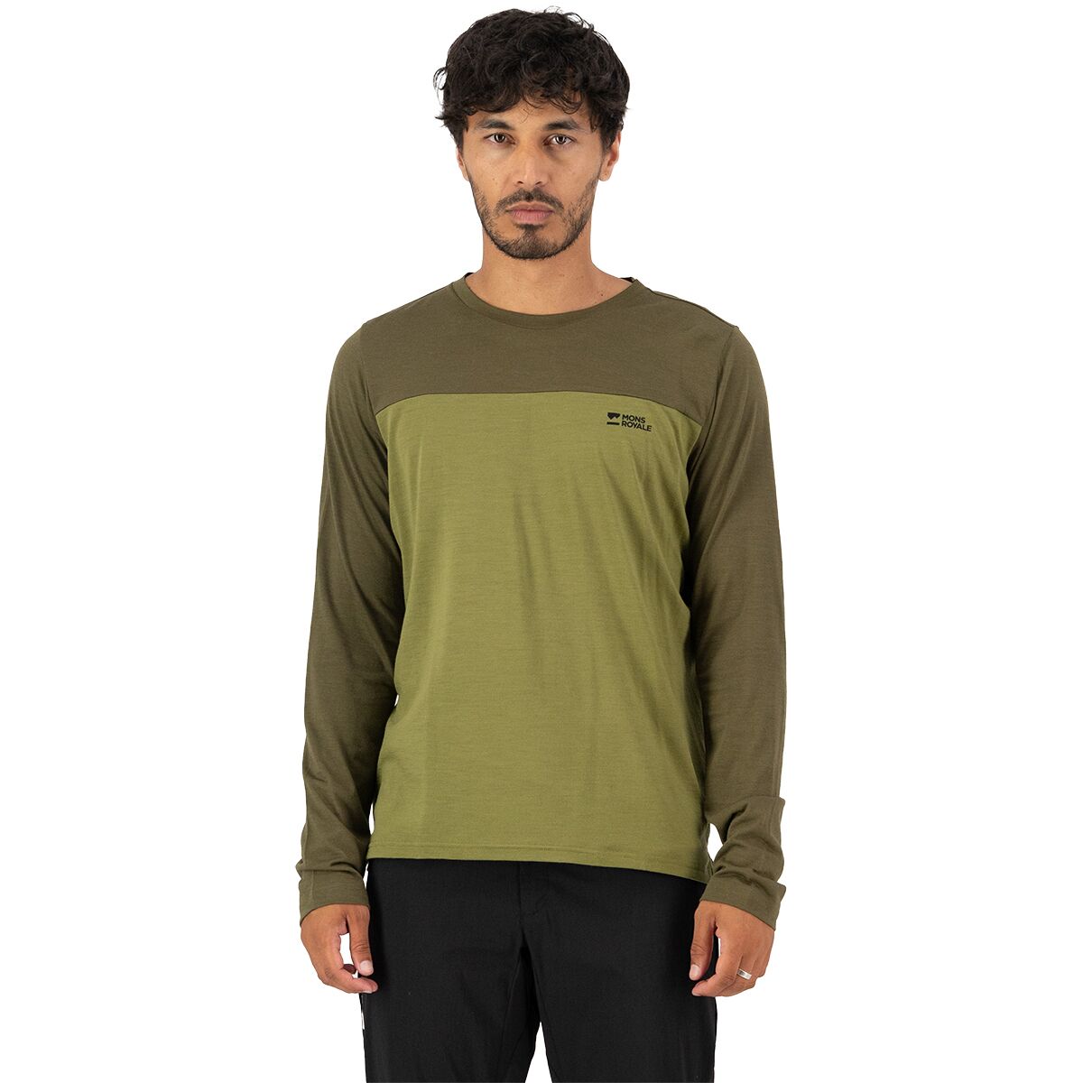 Image of Mons Royale Diversion Merino Long-Sleeve Bike Jersey - Men's Fern/Olive, L