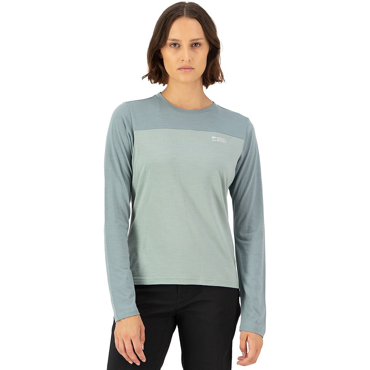 Image of Mons Royale Diversion Merino Long-Sleeve Bike Jersey - Women's Dew/Desert Sage, M