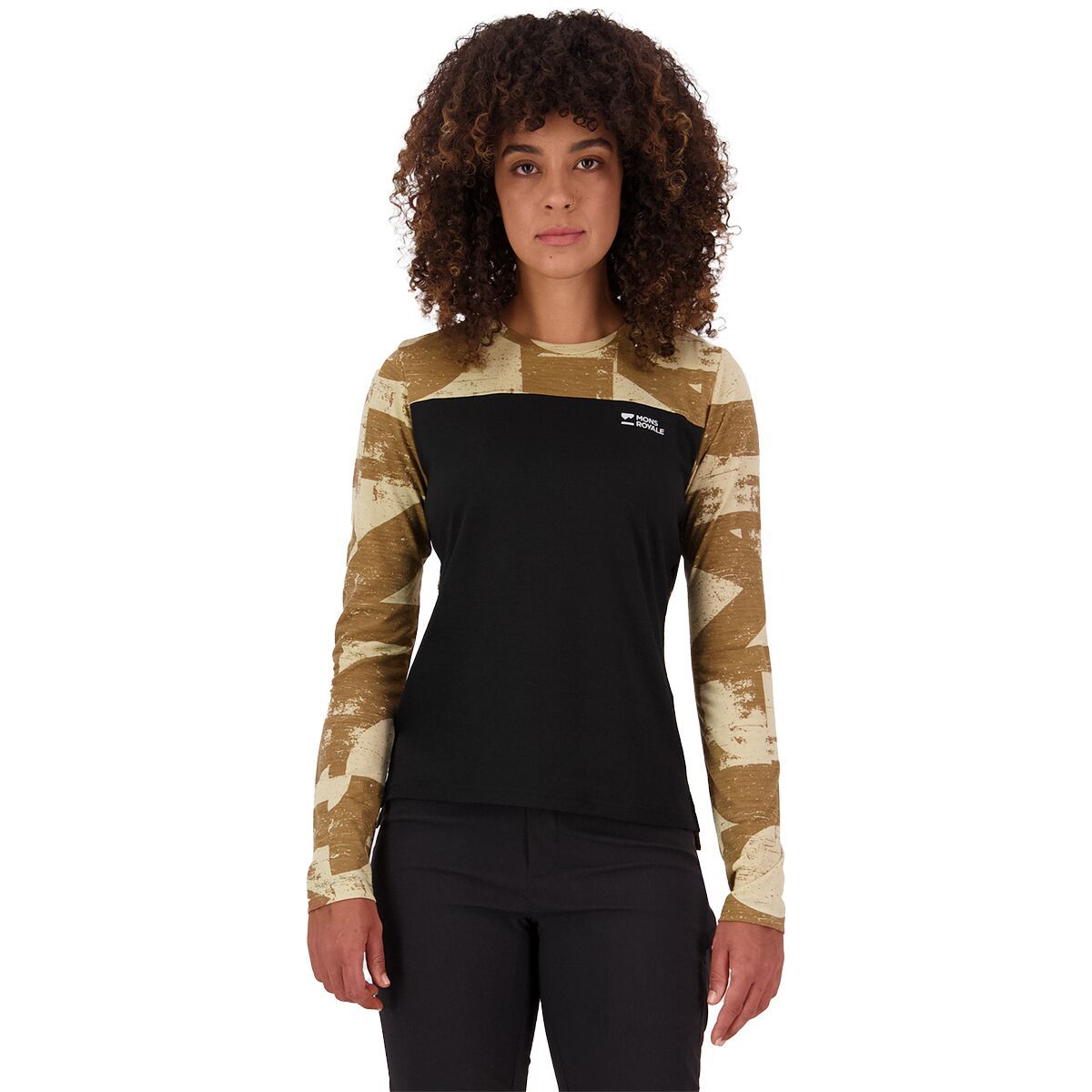 Image of Mons Royale Diversion Merino Long-Sleeve Bike Jersey - Women's MR Grunge/Black, S