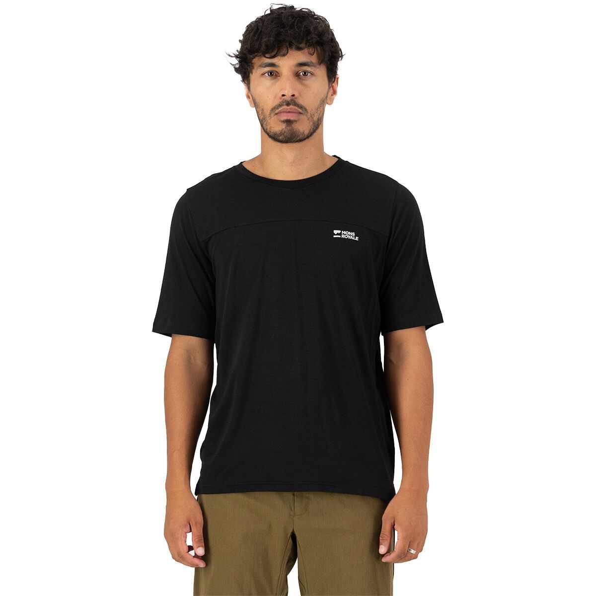 Image of Mons Royale Diversion Merino Short-Sleeve Bike Jersey - Men's Black, M